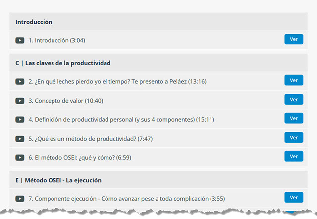 indice, curso, metodo osei
